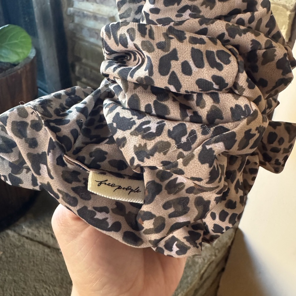 Free People Leopard Print Hair Scrunchie